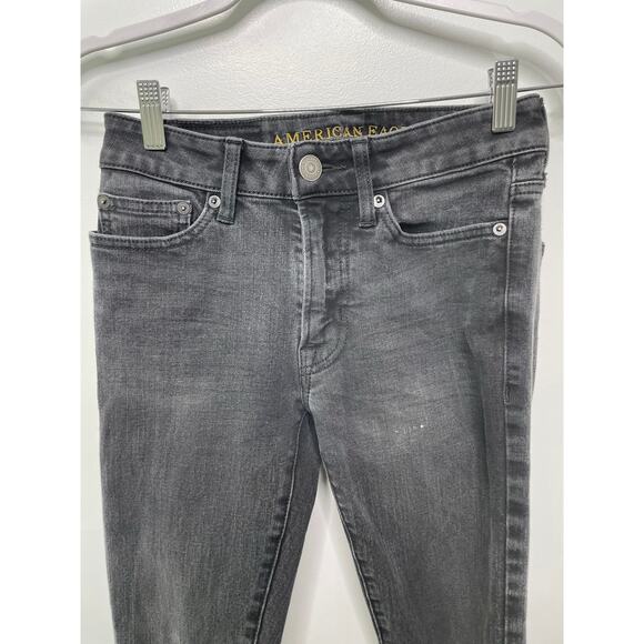 American Eagle AE 360 Extreme Flex Slim Jeans Men's Size 26 x 30 Black Goth Punk - Picture 3 of 12